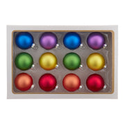 Glass Rainbow Ball Ornaments 60 mm Set of 12