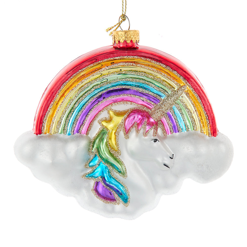 Rainbow Unicorn Ornament 5"