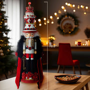 Hollywood King Of Hearts with Red and Black Cape Nutcracker 18.8"