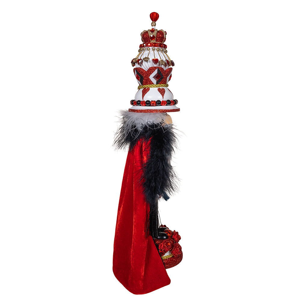 Hollywood King Of Hearts with Red and Black Cape Nutcracker 18.8"