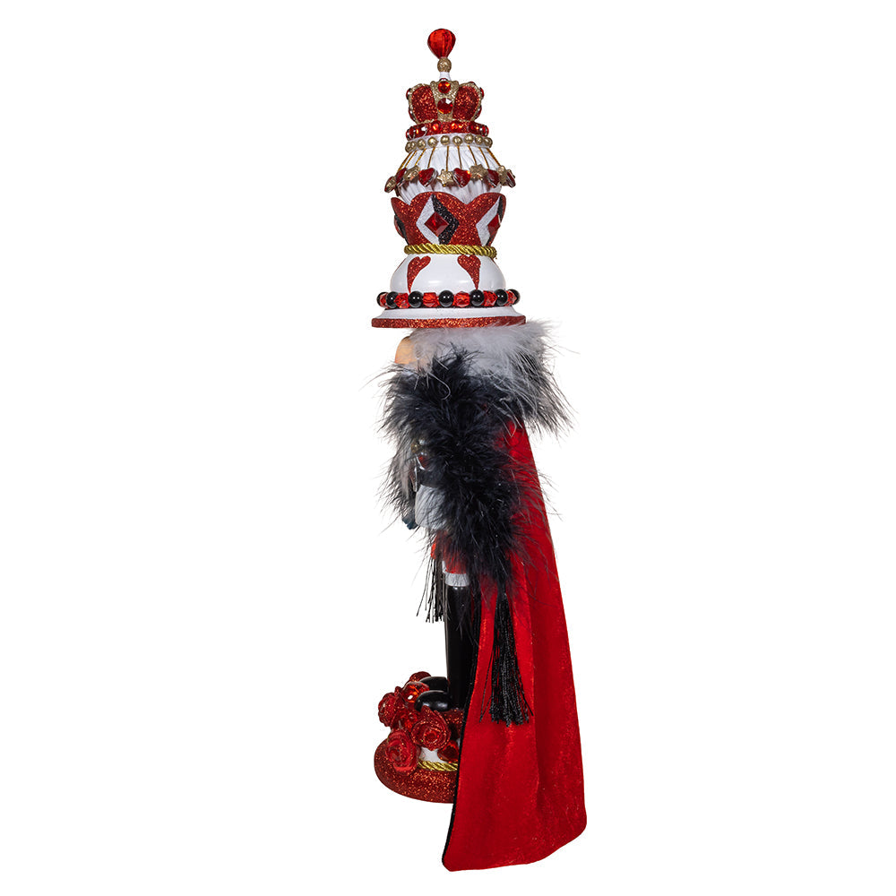 Hollywood King Of Hearts with Red and Black Cape Nutcracker 18.8"