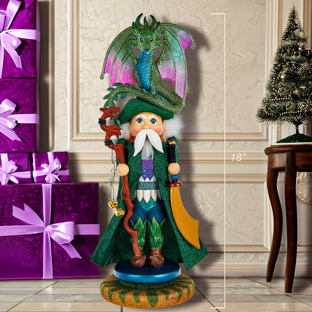 Hollywood Wizard with Dragon Nutcracker 18"