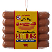 Hot Dog Package Ornament 3.375"