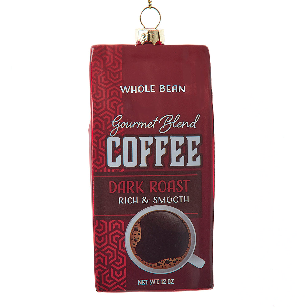 Dark Roast Coffee Bag Ornament 4.875"