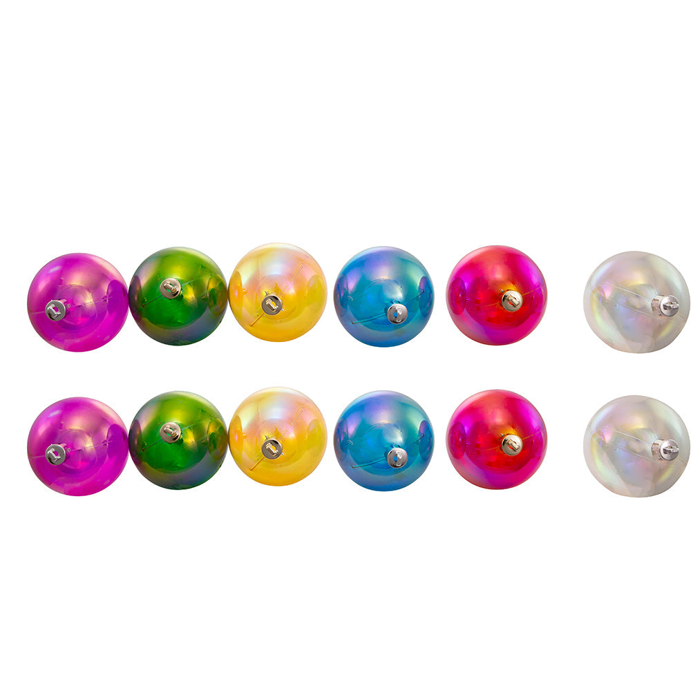 Shatterproof Iridescent Ball ornaments 60mm Set of 12
