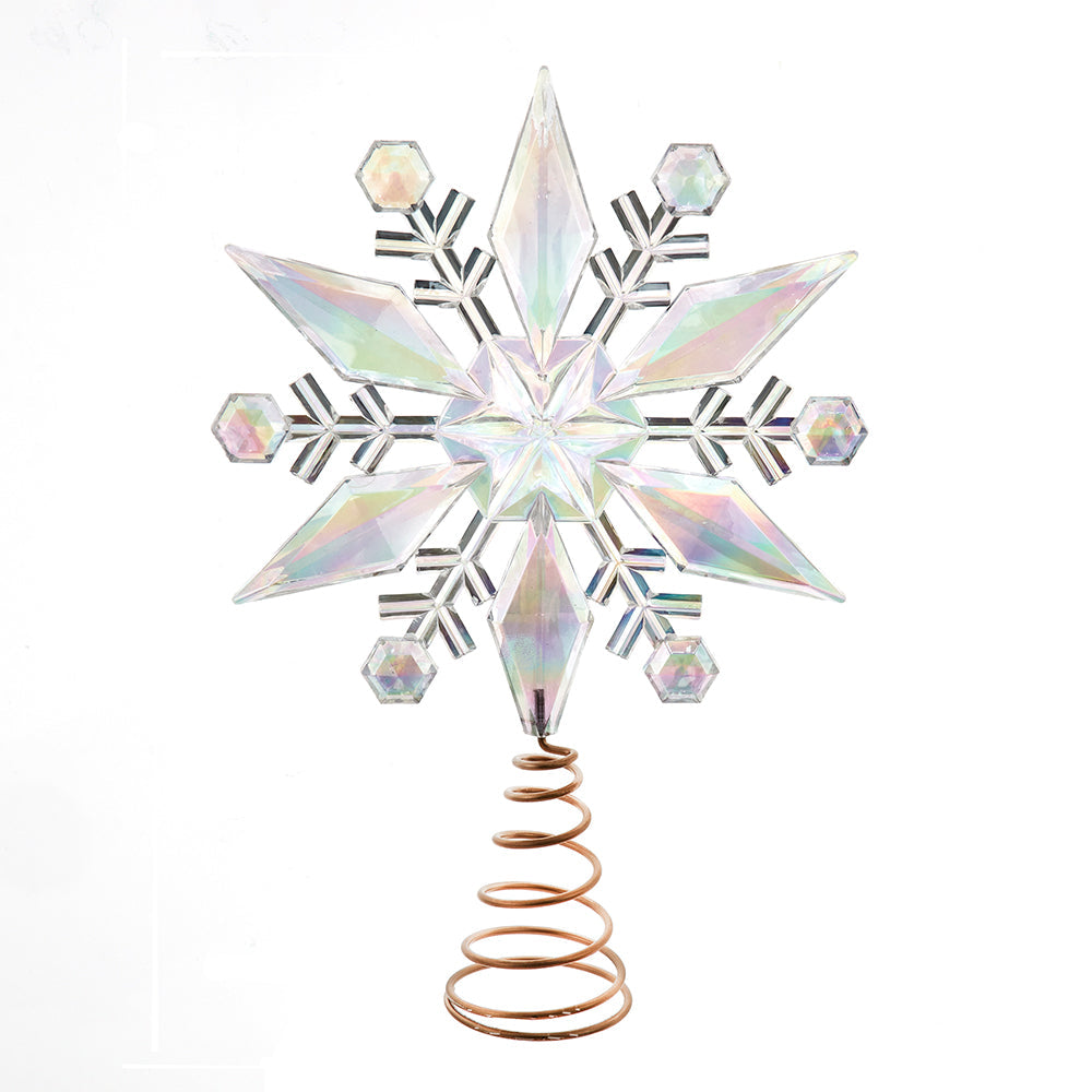 Iridescent Snowflake Tree Topper 12.75"
