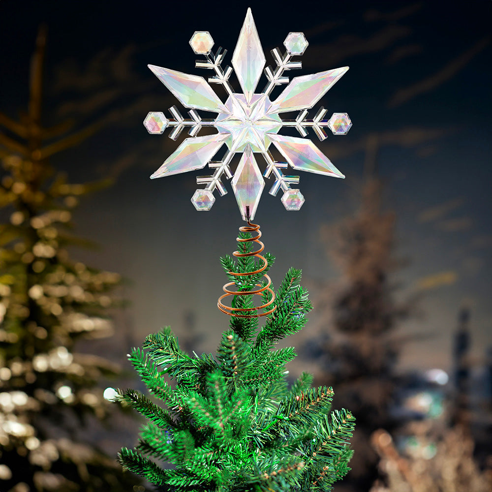 Iridescent Snowflake Tree Topper 12.75"