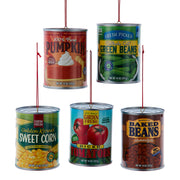 Metal Canned Foods Ornament 3" Set of 5