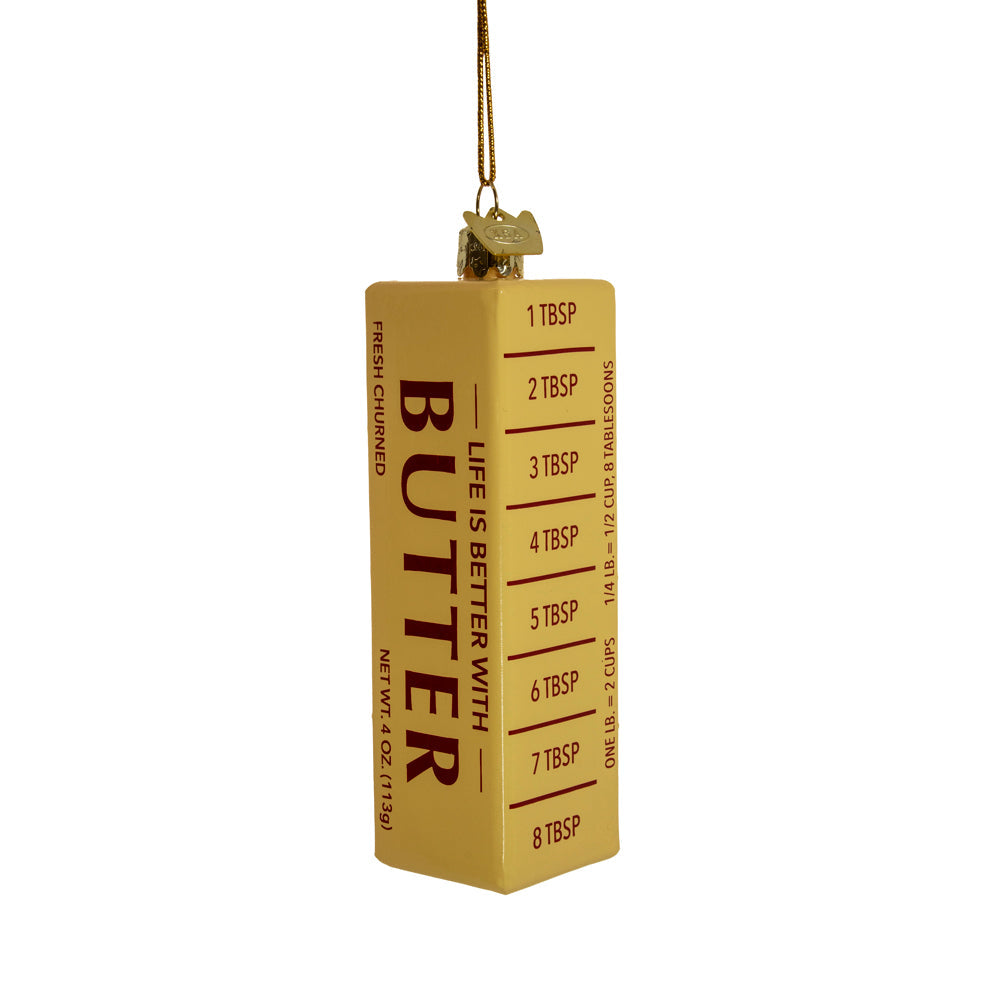 Butter Stick Glass Ornament 4.25"