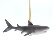 Great White Shark Glass Ornament 6.75"