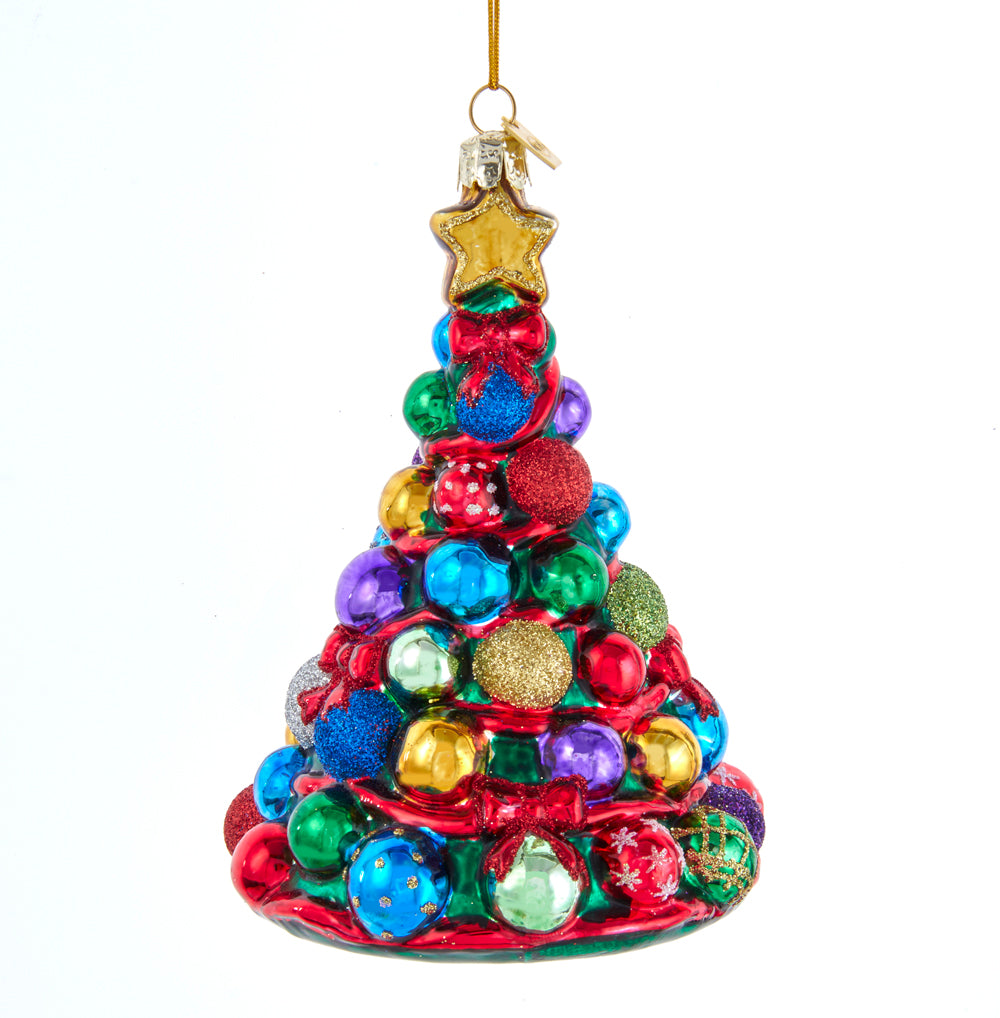 Christmas Ball Tree Glass Ornament 5.25"