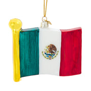 Mexican Flag Glass Ornament 4"