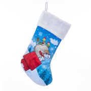 Snoopy Flying Ace with Glitter and White Cuff Stocking 19"