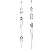 Clear Dimensional Icicle Ornaments 12.5" Set of 2