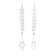 Clear Gemstone Tree Jewelry with Dangle Ornaments 7.5" Set of 2