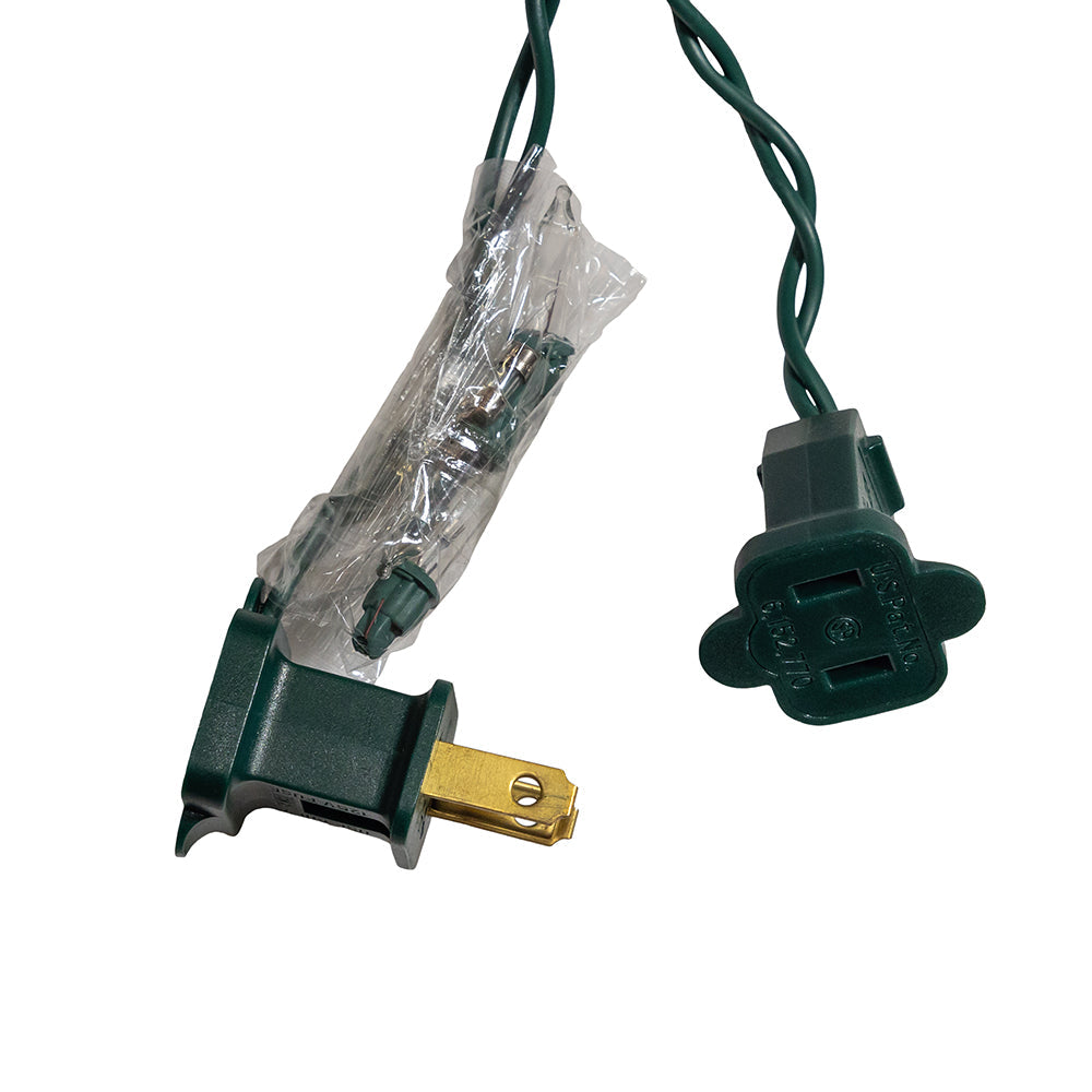 Multicolor LED Faceted C9 Green Wire String 100 Light Set 66'