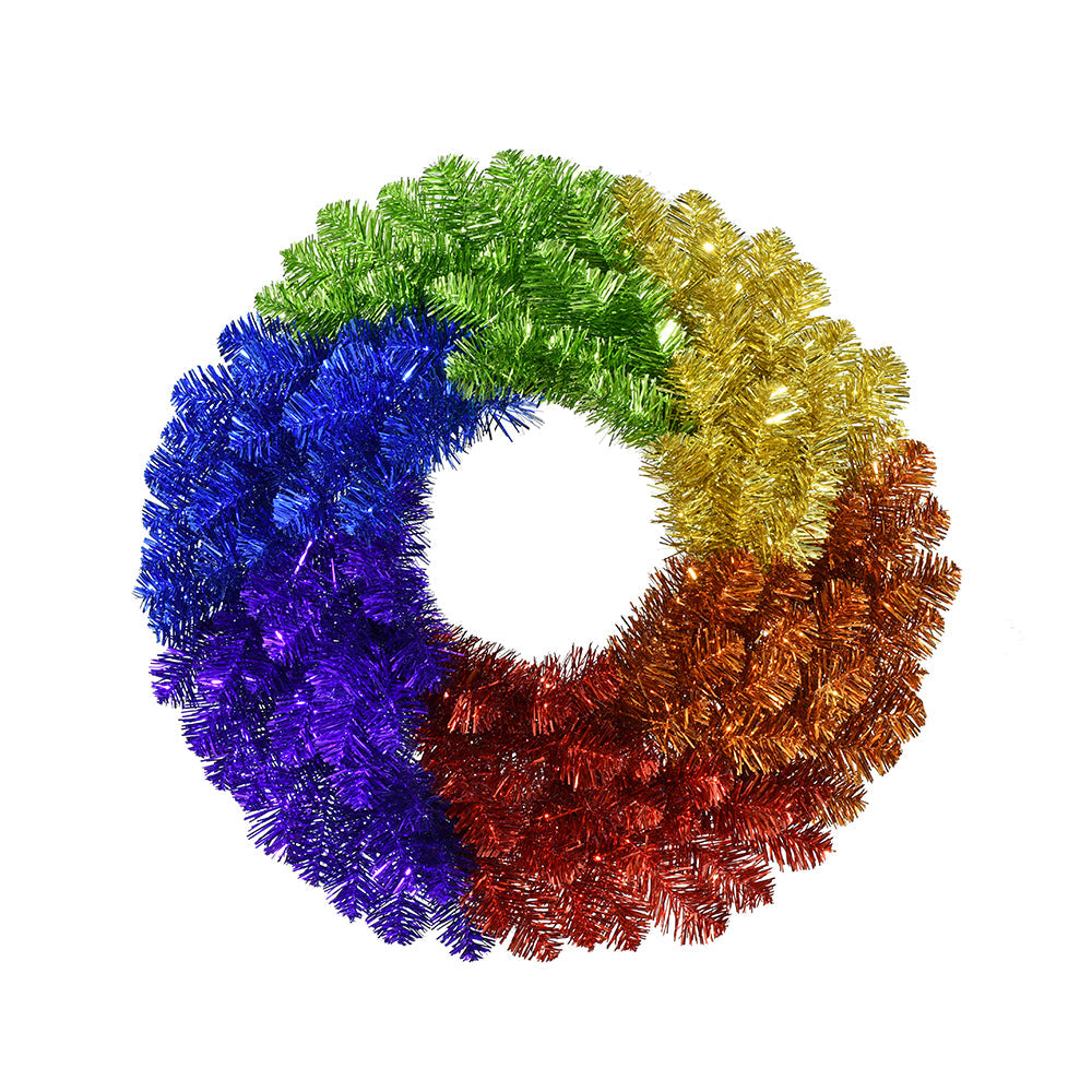 Foil Rainbow Wreath 24"