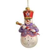 Bellissimo Band Leader Snowman Glass Ornament 6"