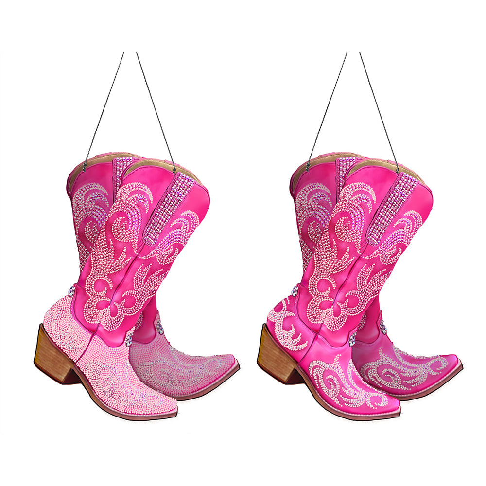 Pink Cowgirl Boots Set of 2 3.25"