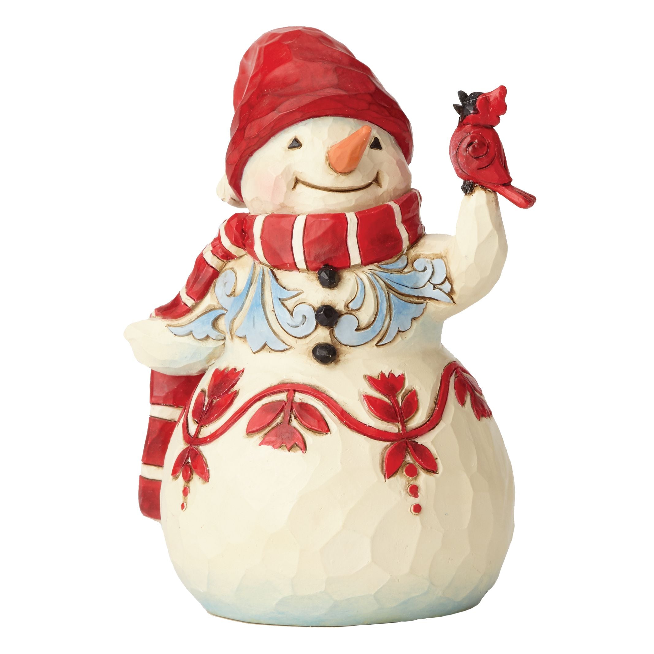 Pint Sized Red & White Snowman with Scarf