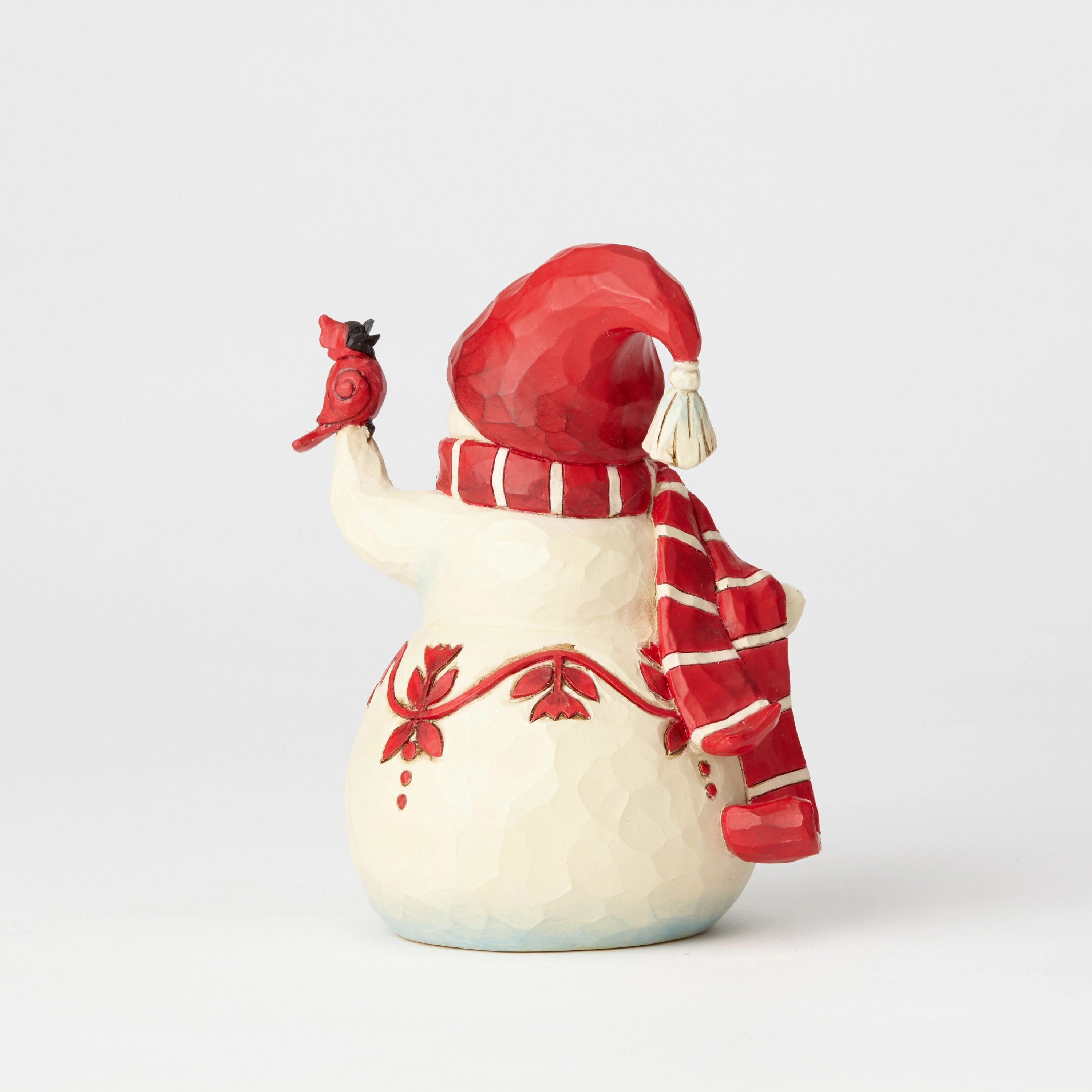 Pint Sized Red & White Snowman with Scarf