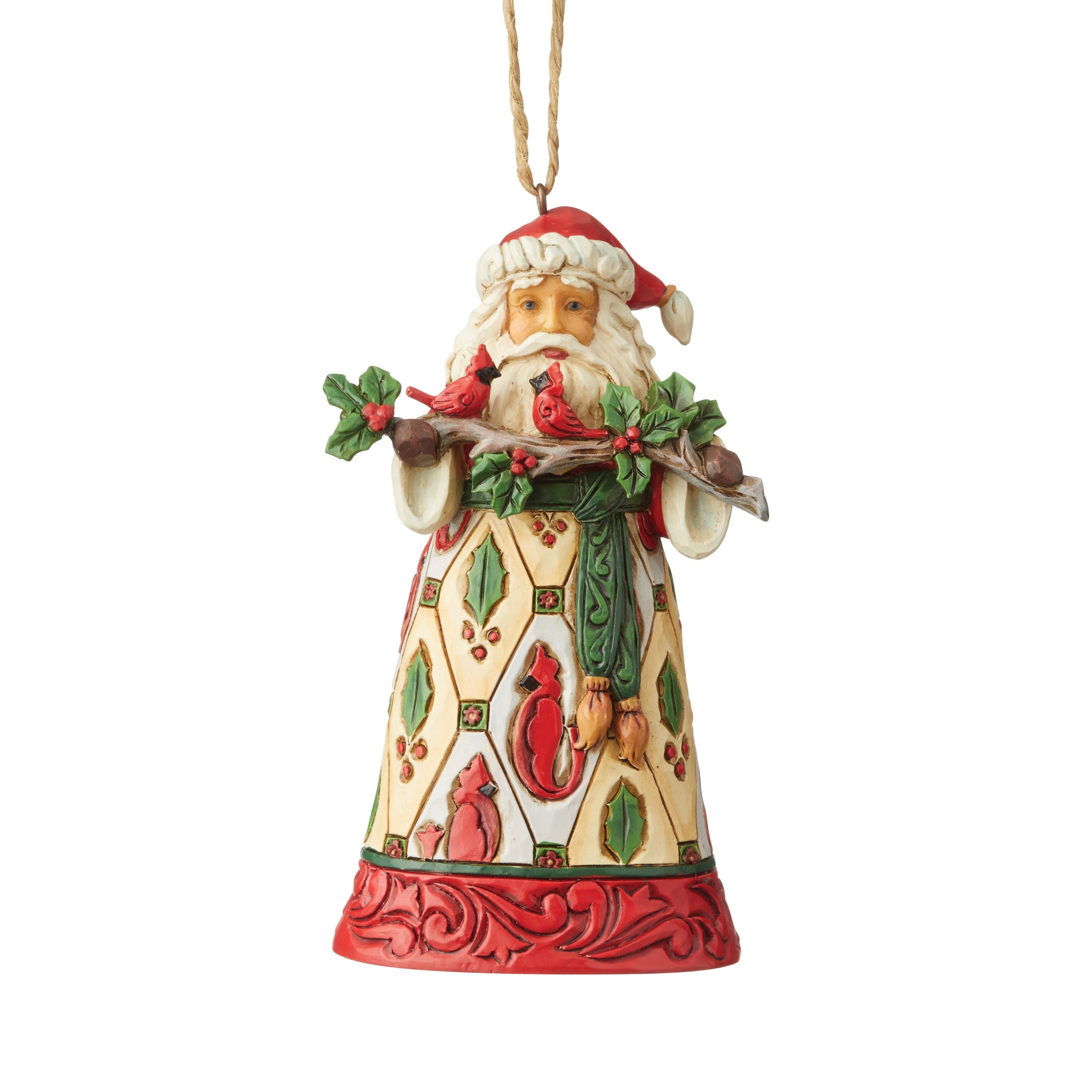 Santa with Cardinals Ornament