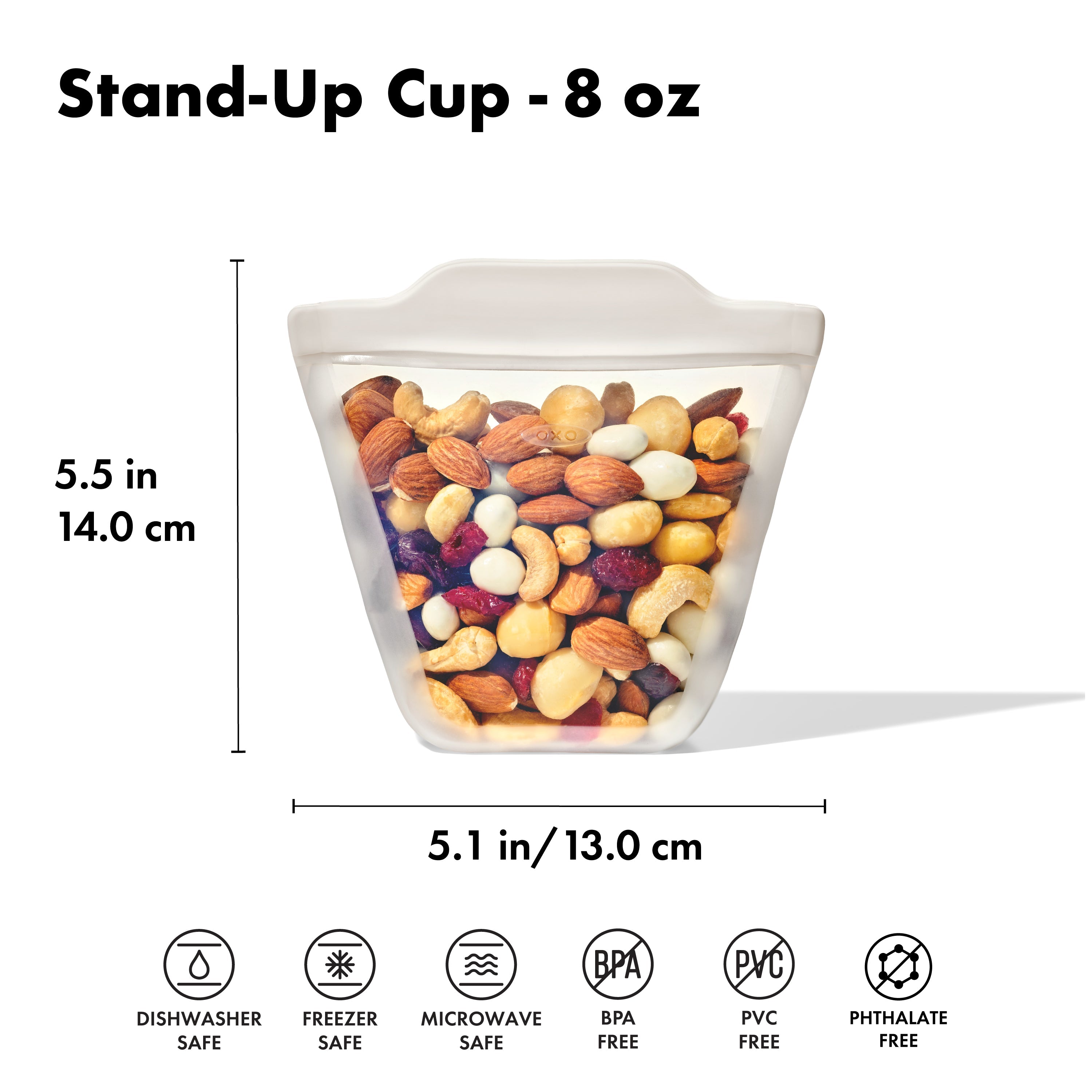 Silicone Reusable Bag Stand Up 8oz Oat
