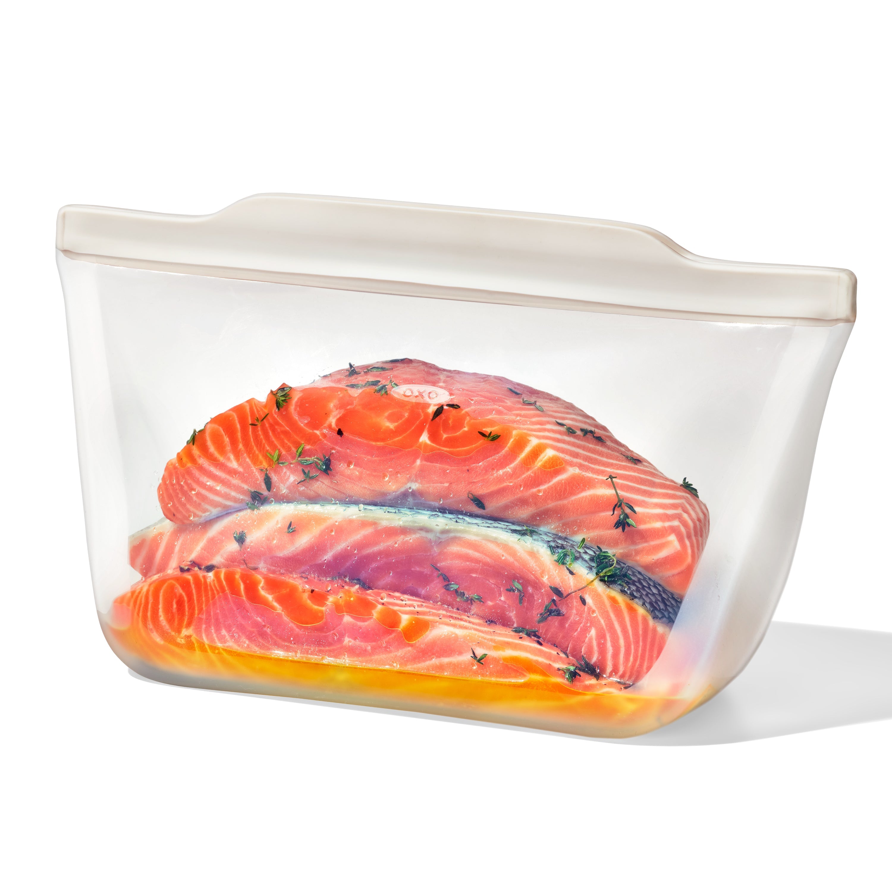 Silicone Reusable Bag Stand-Up Half Gallon 64oz Oat