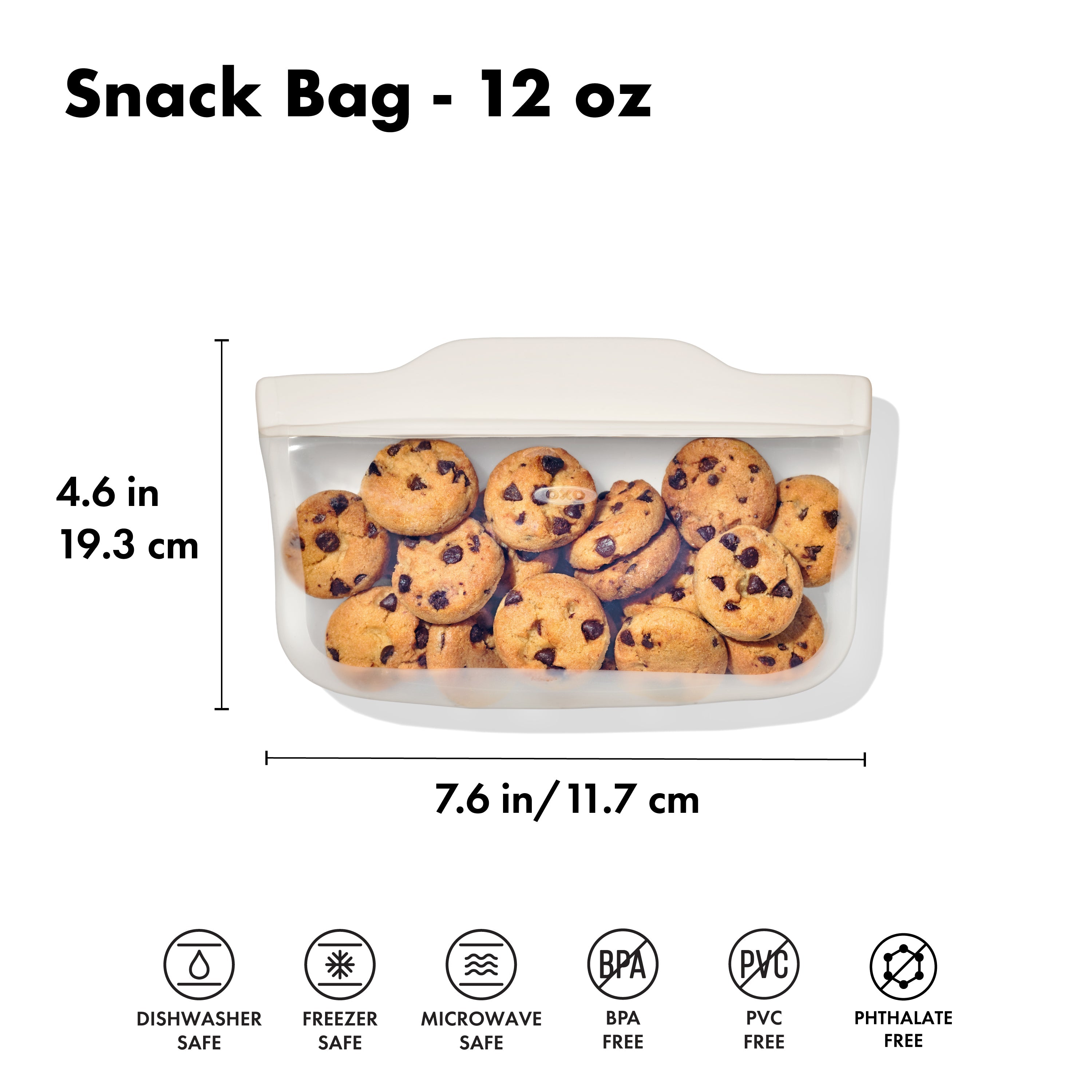 Silicone Reusable Bag Snack Bag 12oz Oat