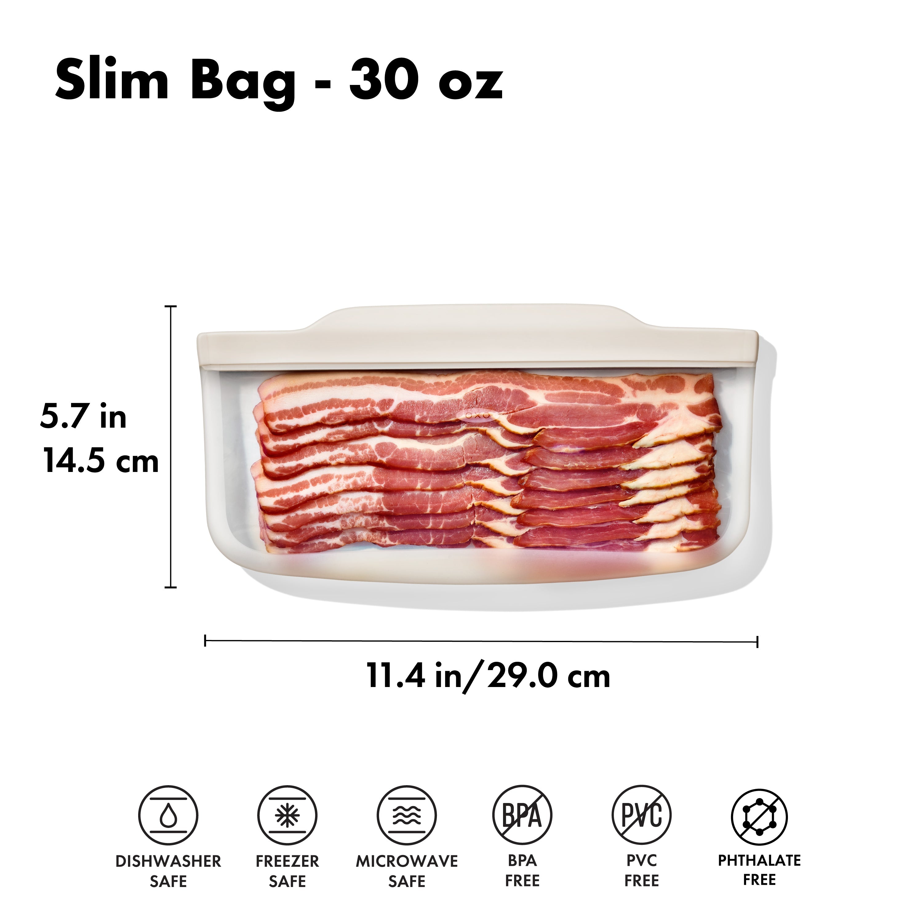 Silicone Reusable Bag Slim Bag 30oz Oat