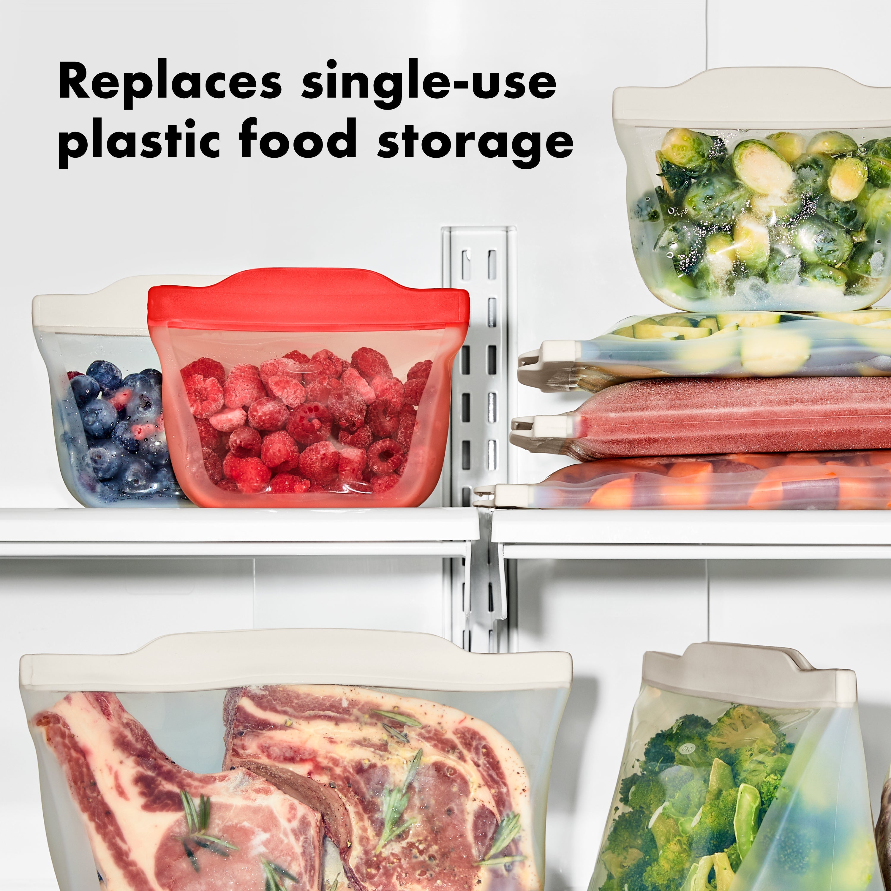 Silicone Reusable Bag Stand-Up Quart 32oz Lagoon