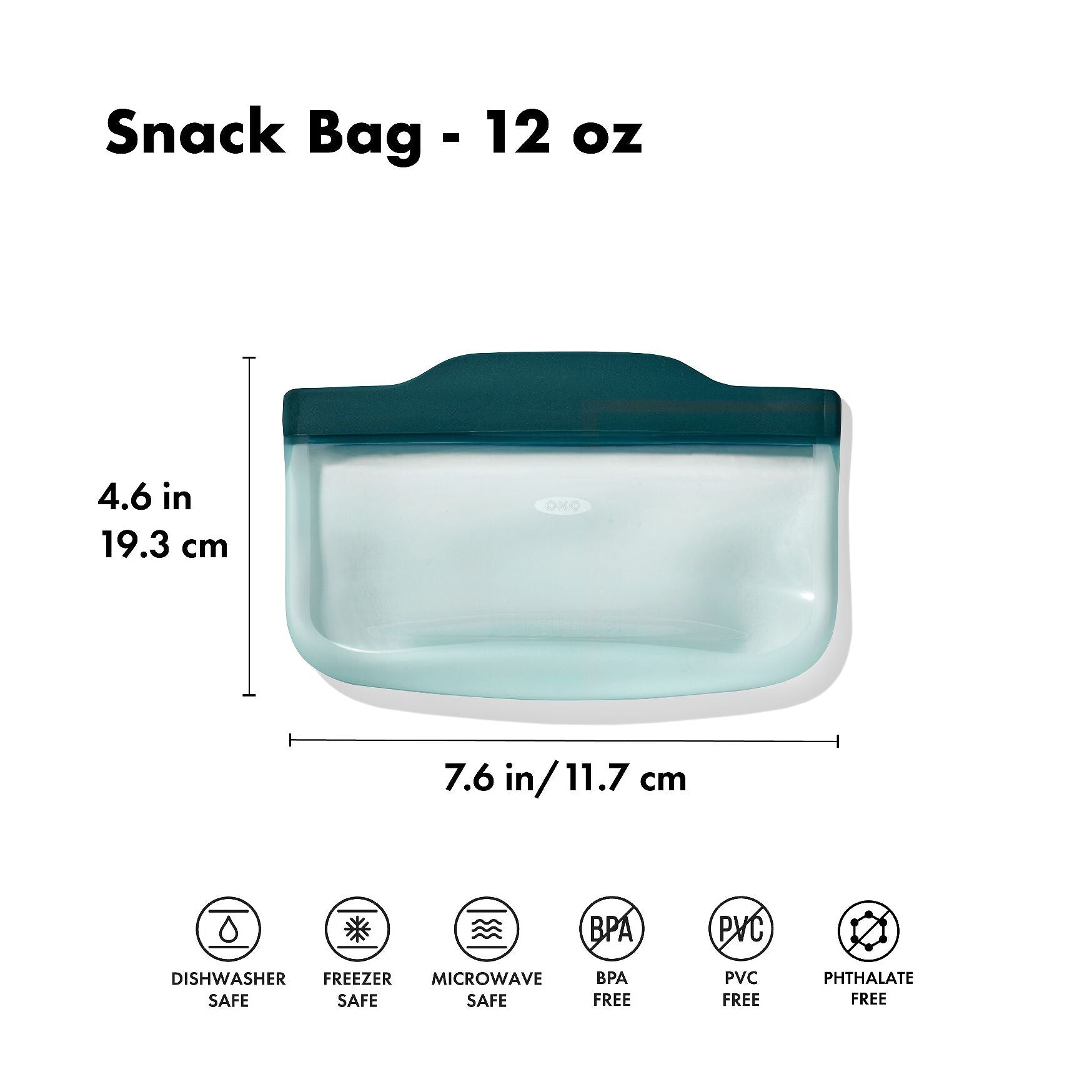 Silicone Reusable Bag Snack Bag 12oz Lagoon