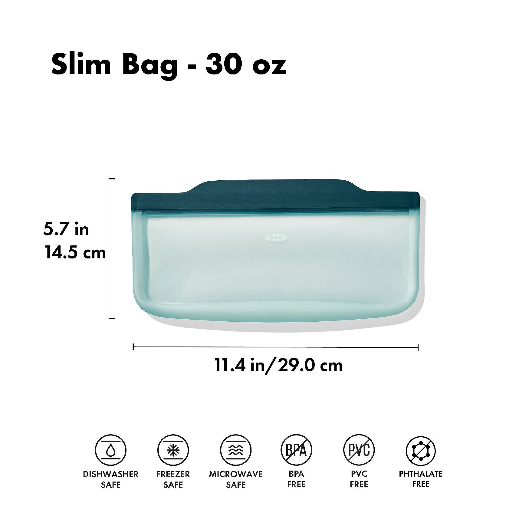 Silicone Reusable Bag Slim Bag 20oz Lagoon