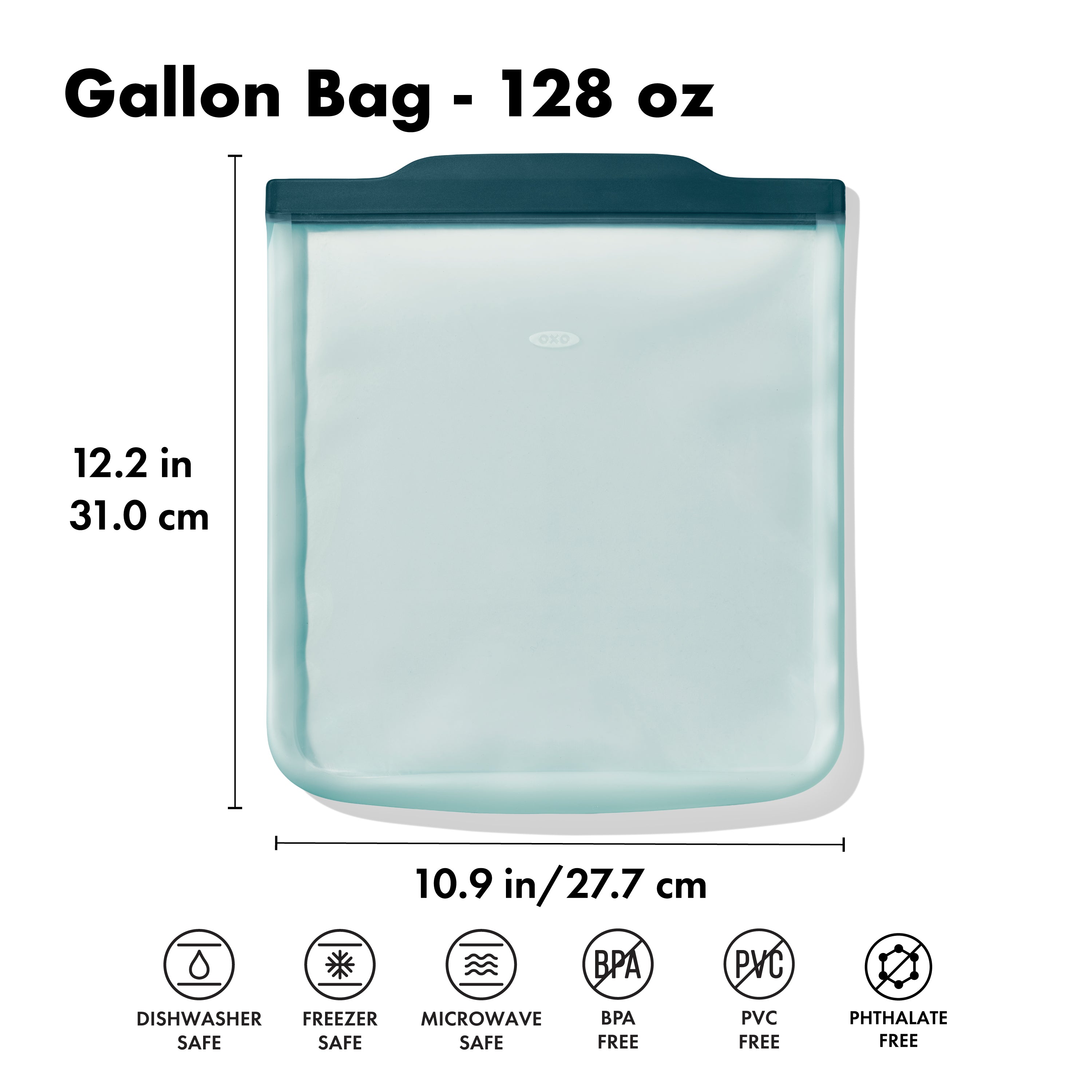 Silicone Reusable Bag Gallon Bag 128oz Lagoon
