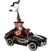 Big Madame Witch in Black Convertible Sports Car 41.5"