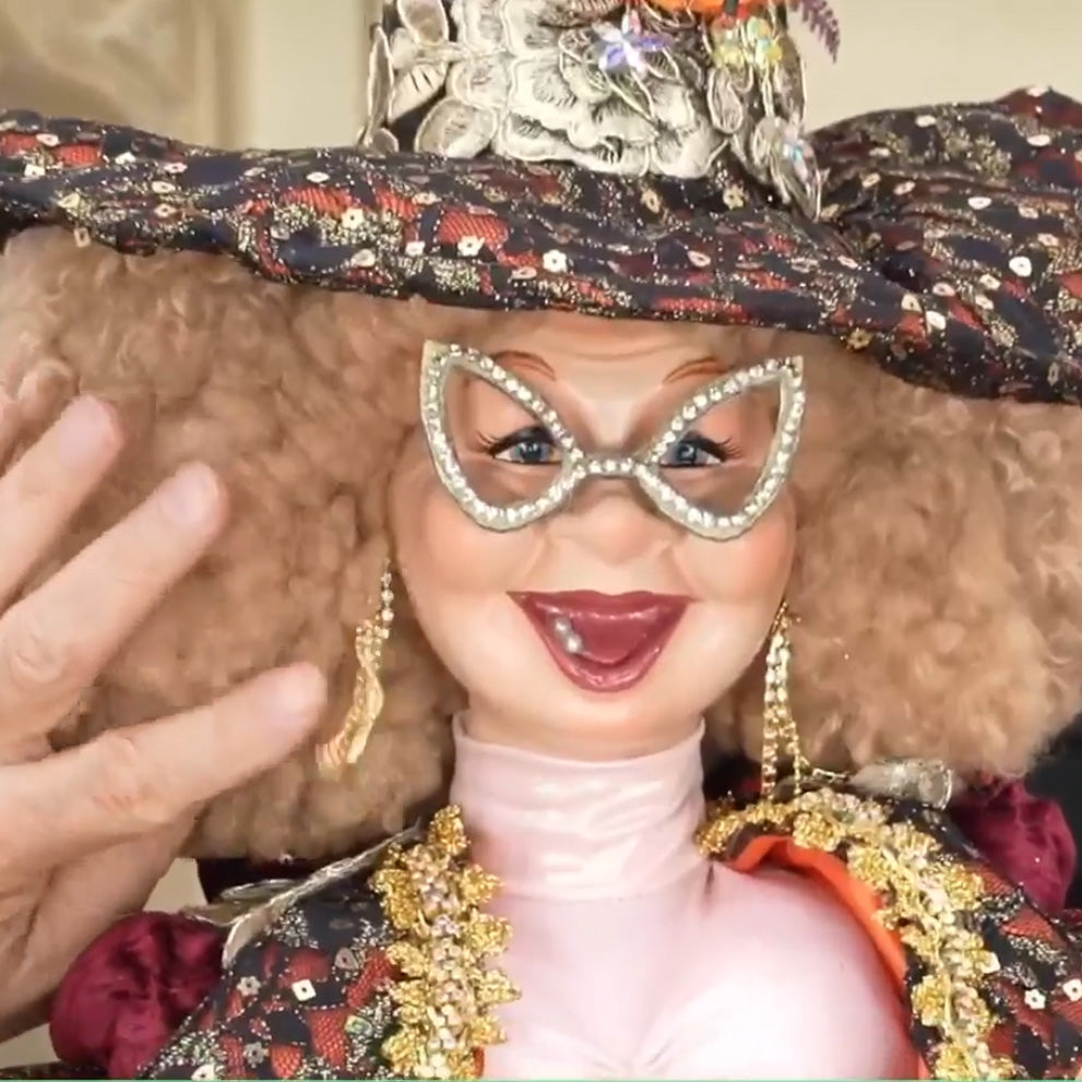 Big Madame Witch in Black Convertible Sports Car 41.5"