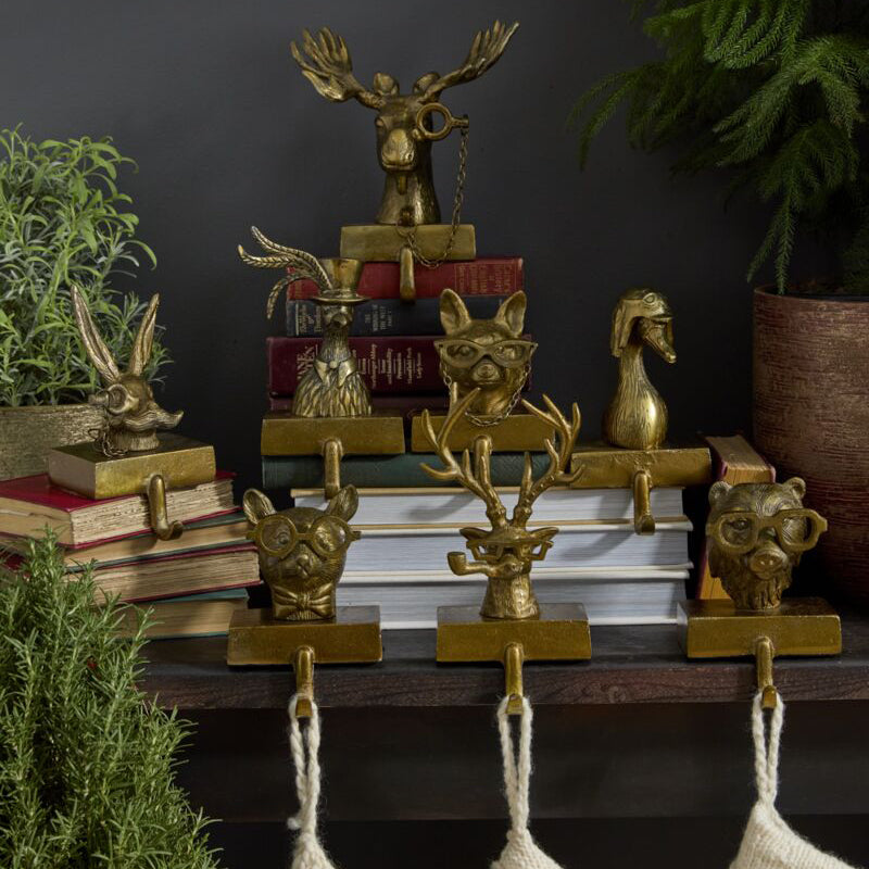 E & E Frankie Stag Stocking Holder 9.5"