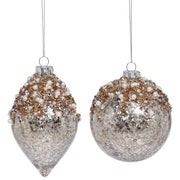 Iced Jewel Ornament 4" Set of 2