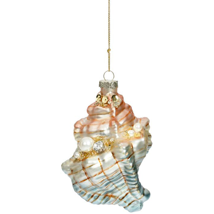 Jeweled Shell Ornament 5"