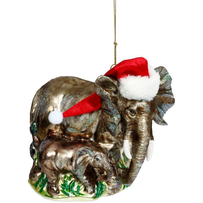 Elephant & Baby Ornament 5"