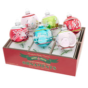Festive Fete Signature Flocked Rounds 3.25" Set of 6