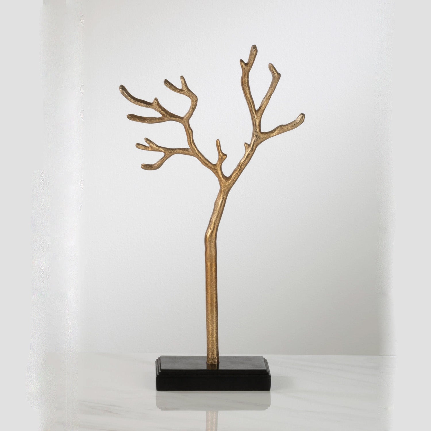 Metal Jewelry Tree with Wood Base