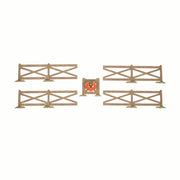 Brown Crossbuck Fence Set of 5