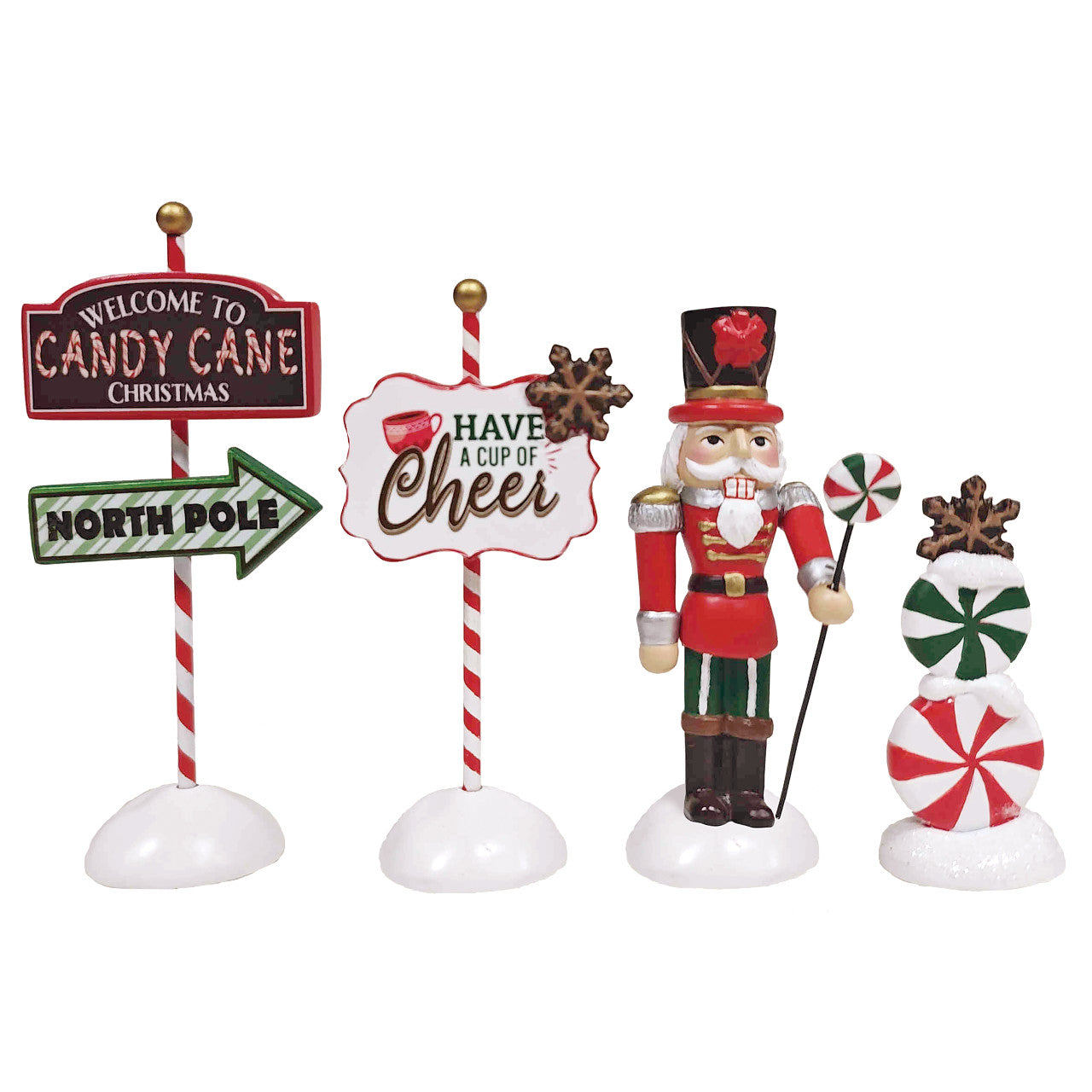 Peppermint Panache Yard Art Set of 4