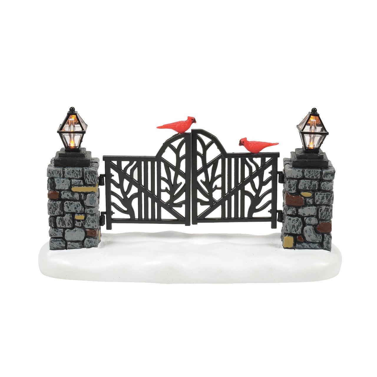 Cardinal Lit Christmas Gate