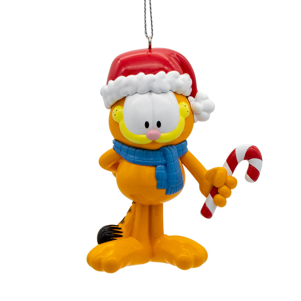 Garfield with Candy Cane Blow-Mold Ornament