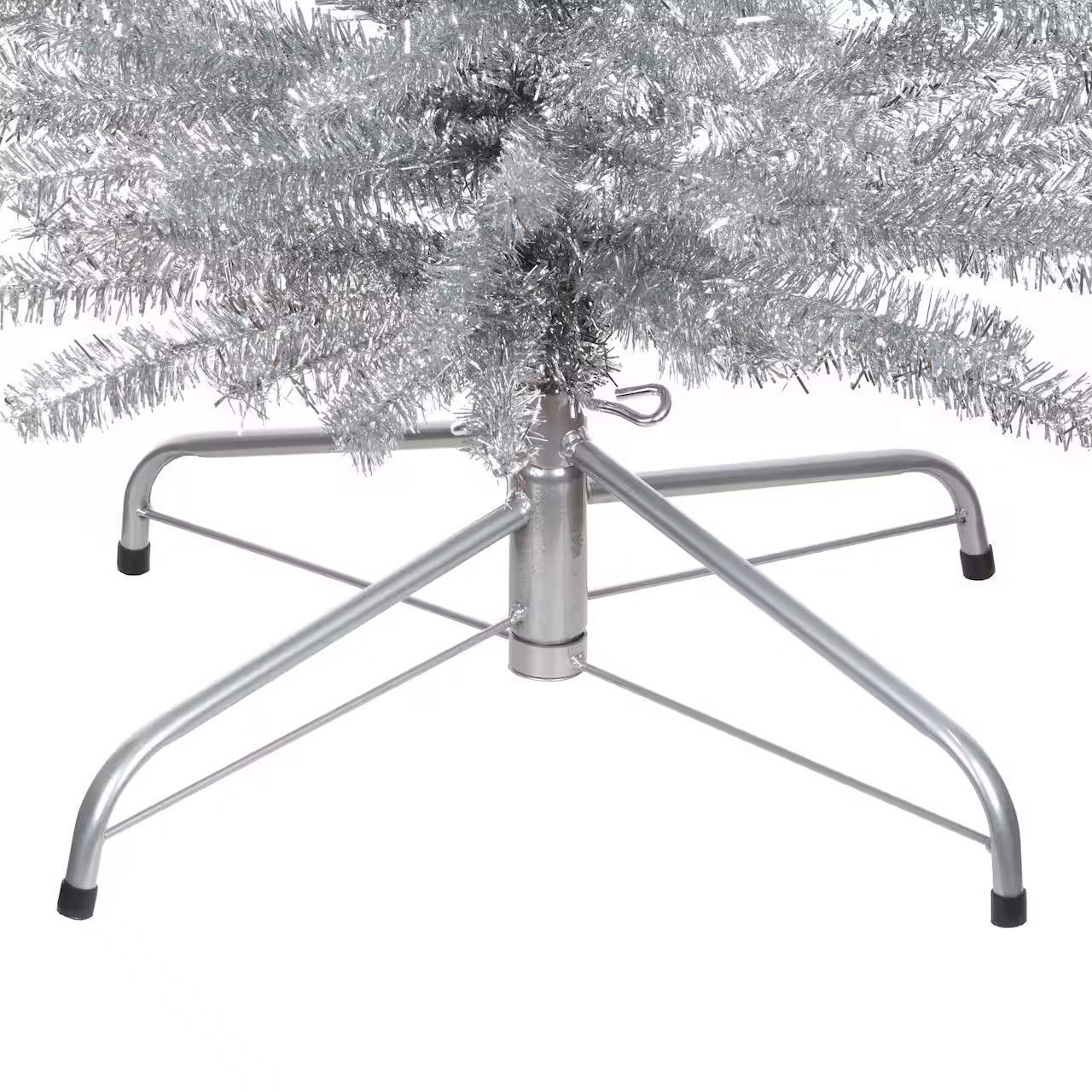 Retro Silver Unlit Tinsel Tree 7'