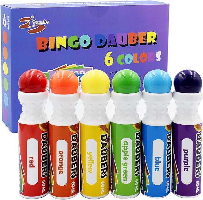 Bingo Dauber Pens Set of 6 Colors