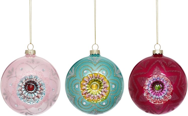 Pastel Reflector Ball Ornament 4 Inches Set of 6