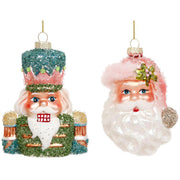 Santa and Nuctracker Ornament 4" Gift Boxed Set of 6